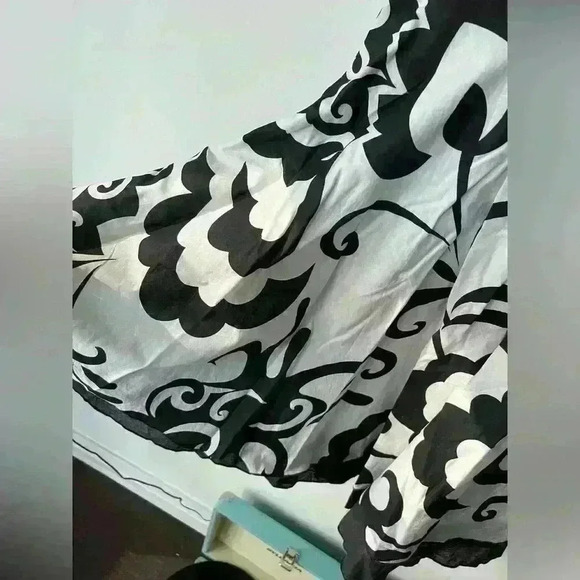 Y2K Costa Blanca Euro Summer Cotton Floral Black White Fairy Core Girl Dress XS - Picture 5 of 15